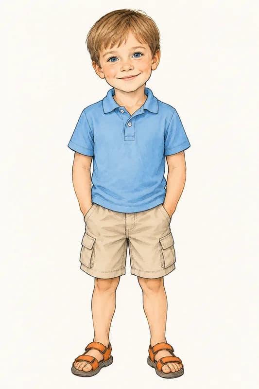 Mateo convertido en personaje ilustrado