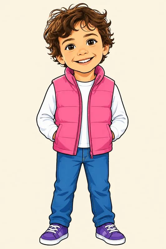 Adrián convertido en personaje ilustrado